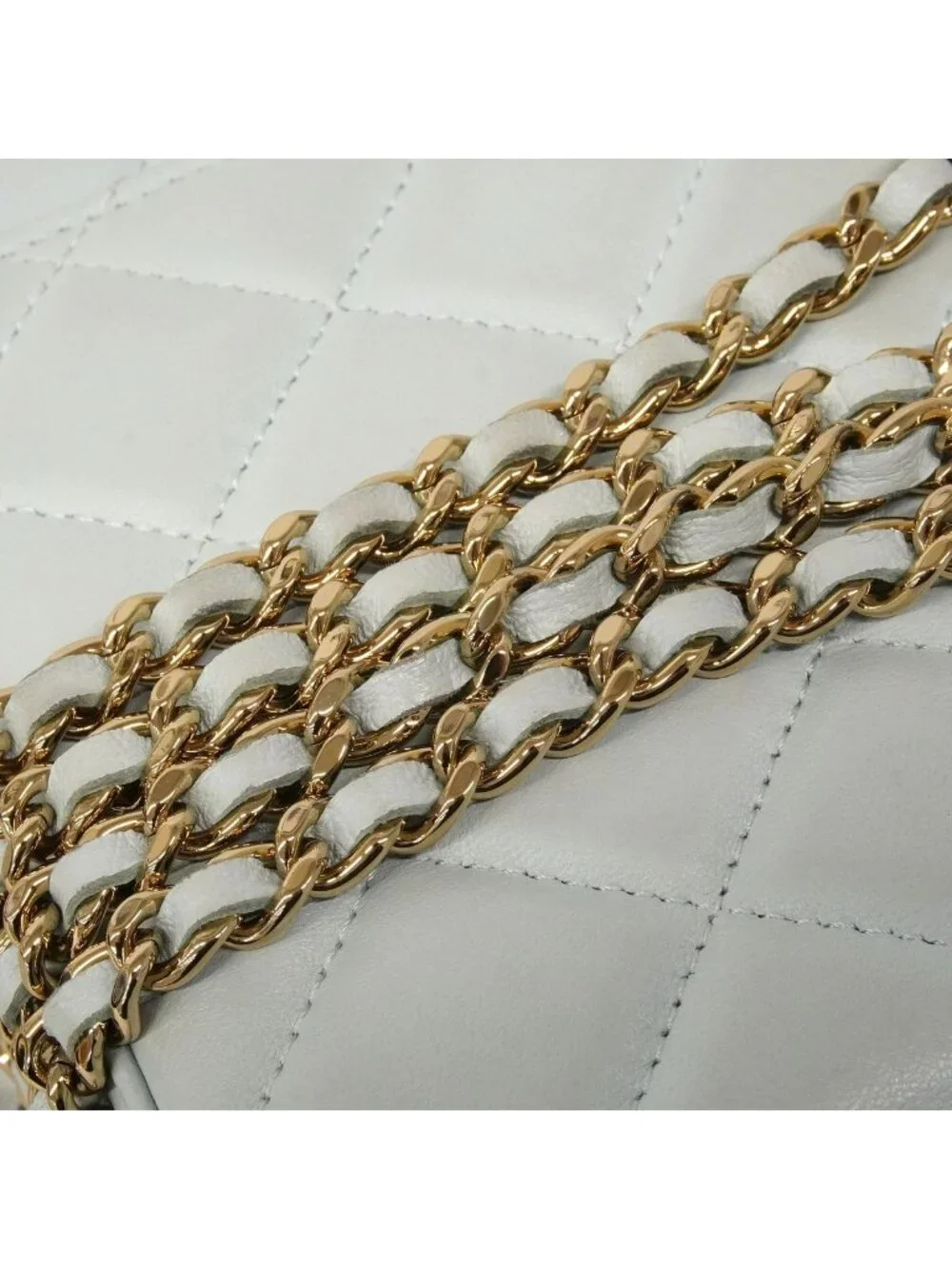Chanel Vanity Bag Quilted Lambskin Sky Blue Champagne Gold 2-Way Bag